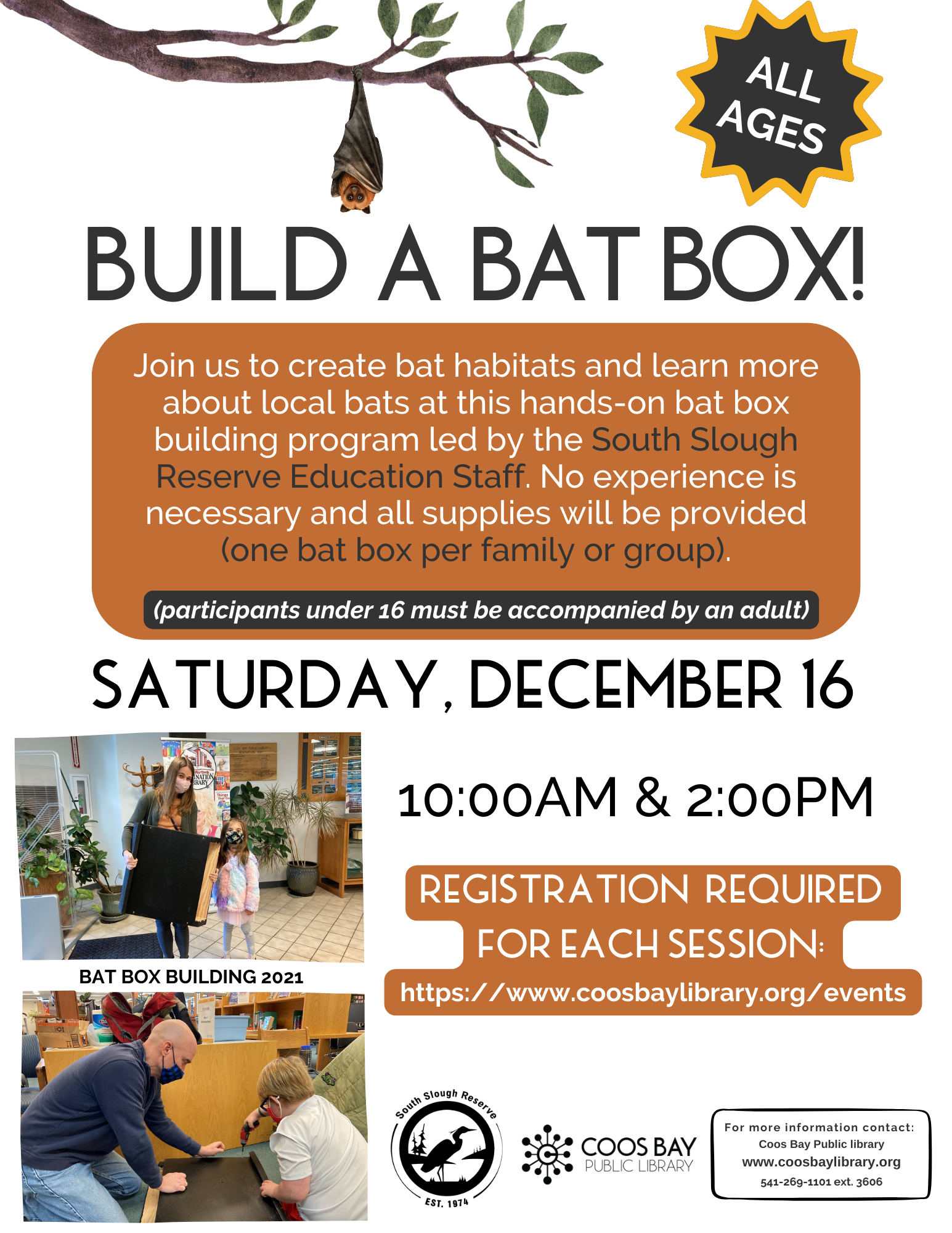 DIY Bat Boxes with a South Slough Naturalist | Coos Bay Public Library